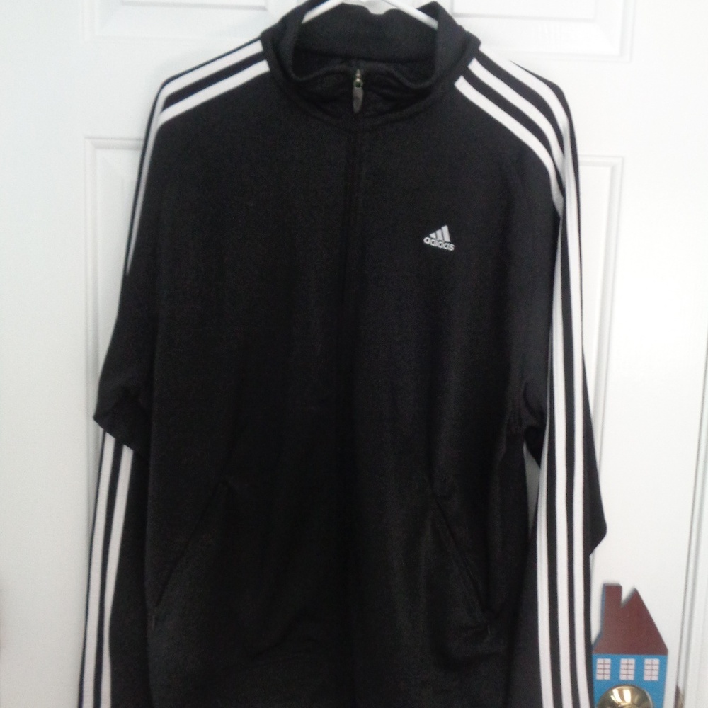 Men's Adidas Athletic Black/White Jacket Large